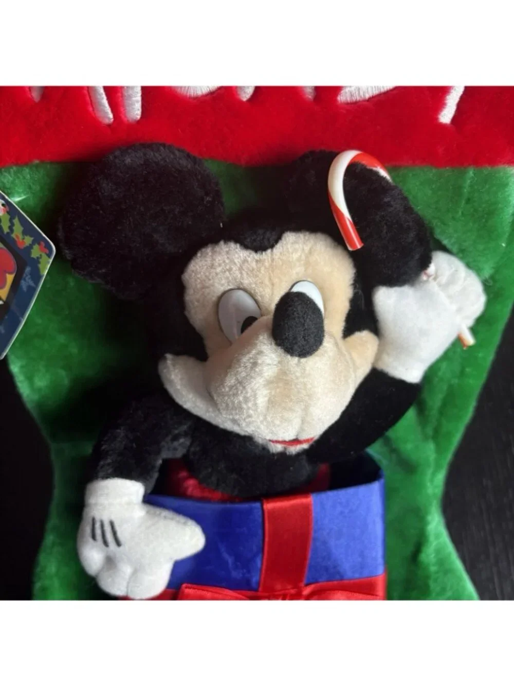 Vintage 90s Santa's Best Mickey Unlimited 3D Christmas Stocking Mickey Mouse NEW